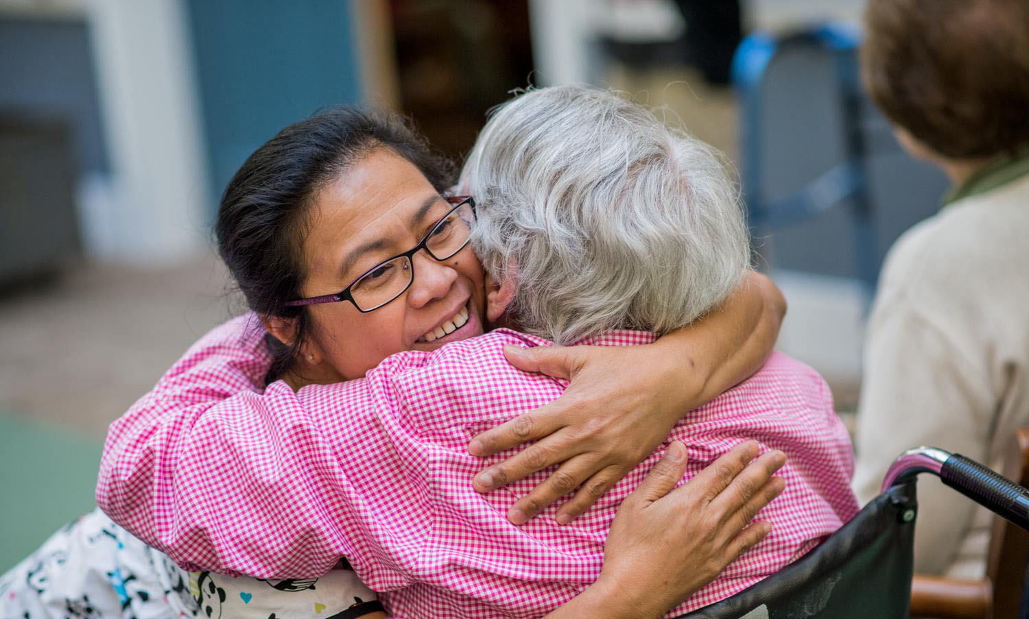 Patient Gives Hug to His Relative